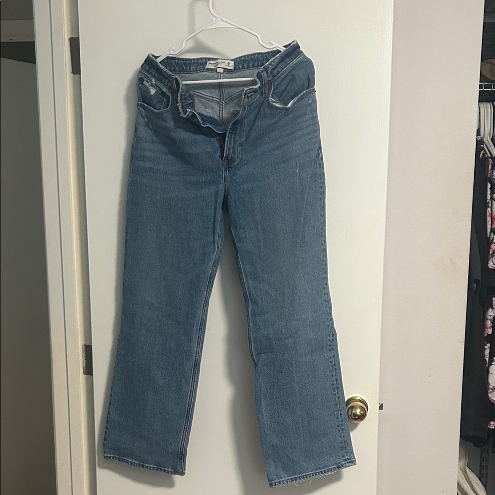 Abercrombie & Fitch Light Blue Wide-Leg Flare Jeans